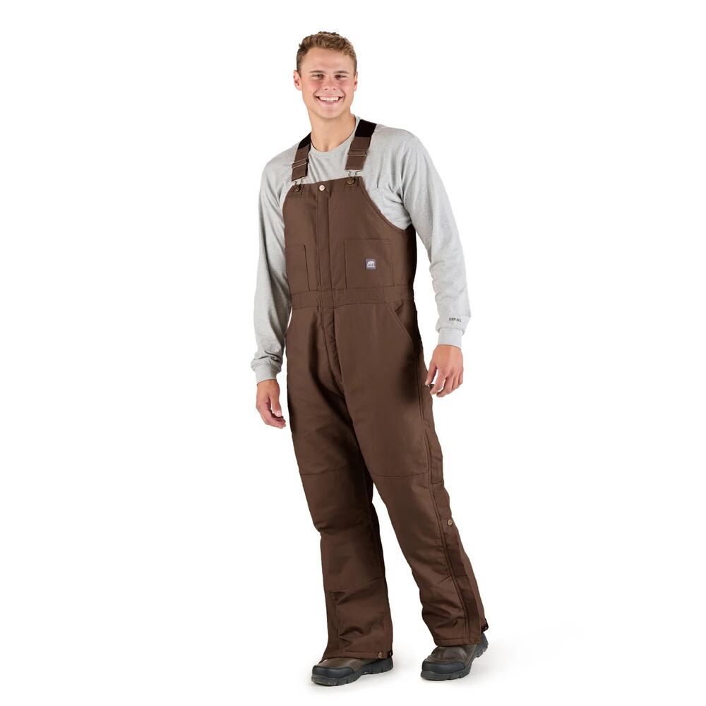 Berne B415 Heritage Insulated Duck Bib Overalls Bark size M Tall NWT